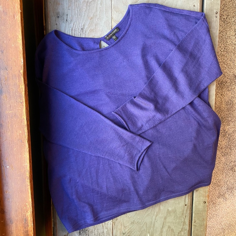 Eileen Fisher merino wool open back sweater| large